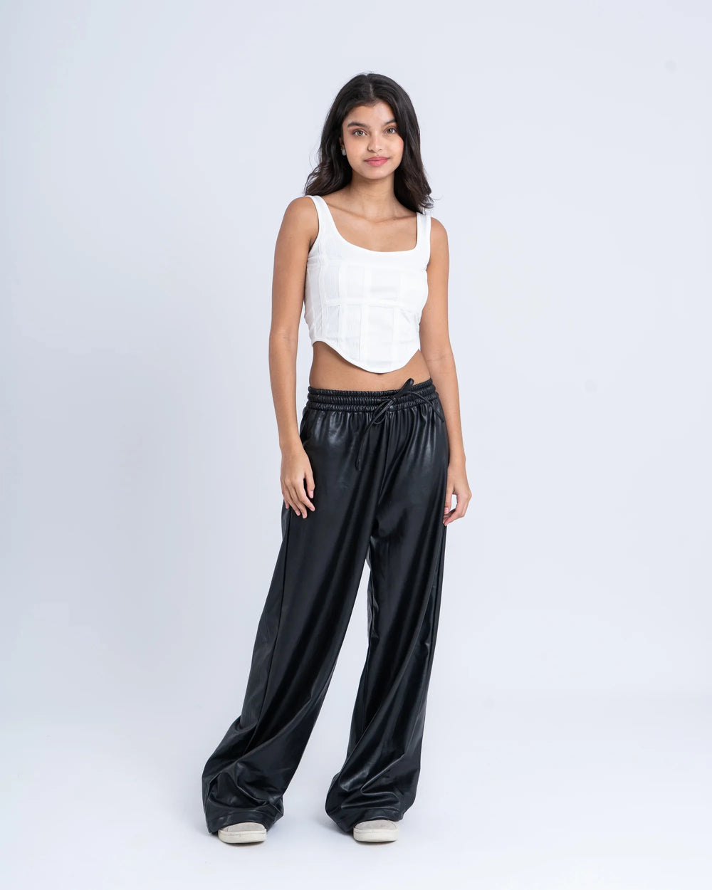 Faux Leather Wide-Leg Pants - Venti