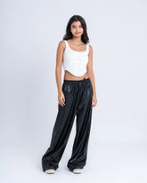 Faux Leather Wide-Leg Pants - Venti