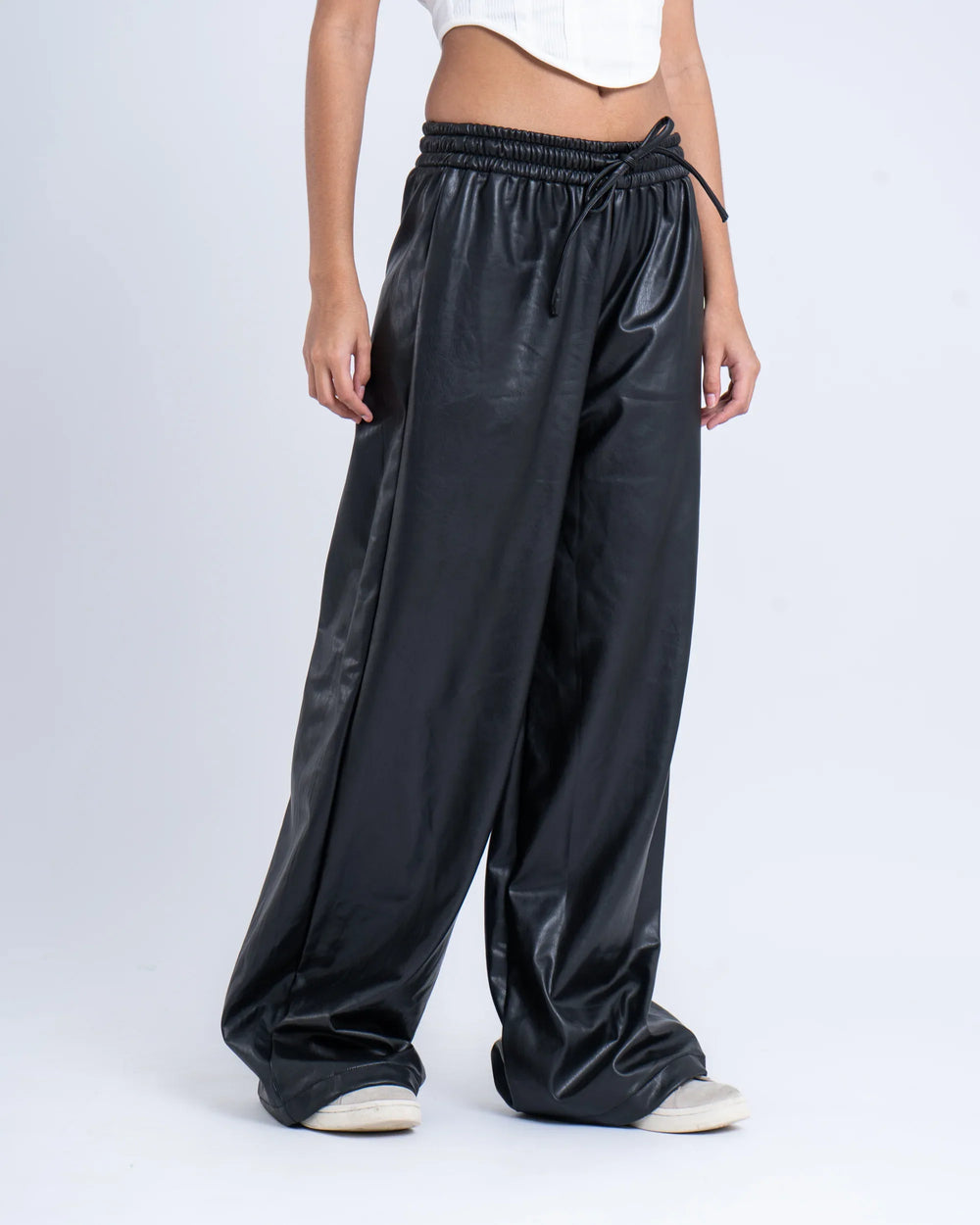 Faux Leather Wide-Leg Pants - Venti
