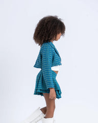 Cropped Tweed Blazer with Double-Breasted Buttons - Venti