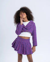 Cropped Tweed Blazer with Double-Breasted Buttons - Venti