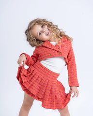 Cropped Tweed Blazer with Double-Breasted Buttons - Venti