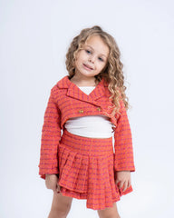 Cropped Tweed Blazer with Double-Breasted Buttons - Venti