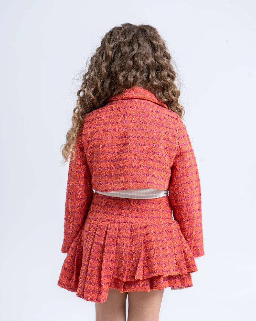 Cropped Tweed Blazer with Double-Breasted Buttons - Venti