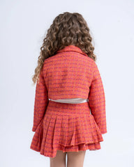 Cropped Tweed Blazer with Double-Breasted Buttons - Venti