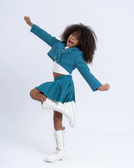 Cropped Tweed Blazer with Double-Breasted Buttons - Venti