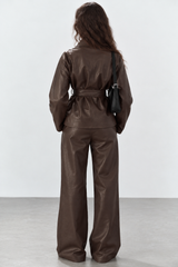 Women's "Midnight Muse" Belted Jacket – Wide Lapels & Wrap Front
