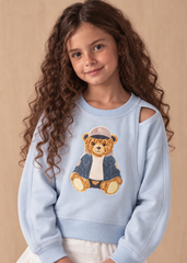 Girl sweatshirt Teddy print