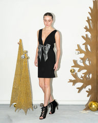 Black Bow Detail Party Dress - Venti