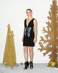Black Bow Detail Party Dress - Venti