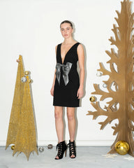 Black Bow Detail Party Dress - Venti