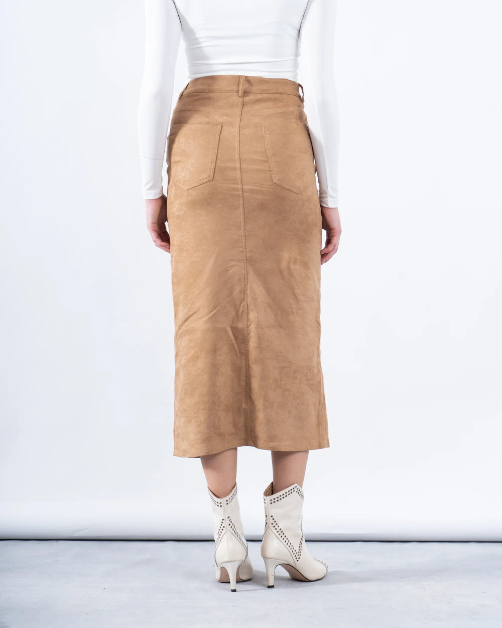 Suede Skirt Eyelet Detail - Venti