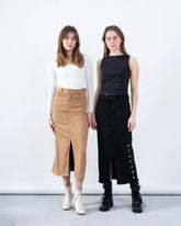 Suede Skirt Eyelet Detail - Venti