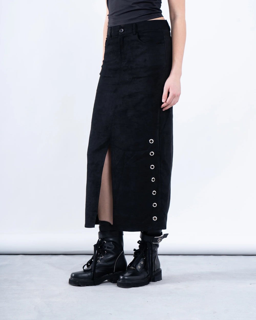 Suede Skirt Eyelet Detail - Venti