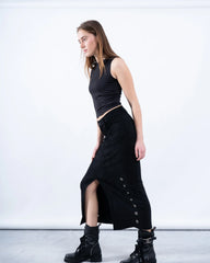 Suede Skirt Eyelet Detail - Venti