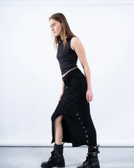 Suede Skirt Eyelet Detail - Venti