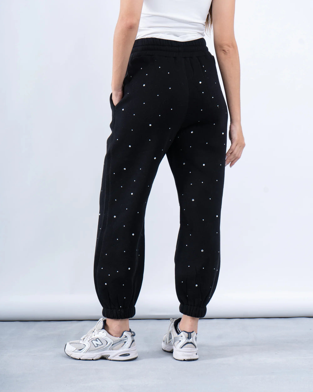 Rhinestone Fleece-Lined Joggers - Venti