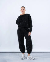 Rhinestone Fleece-Lined Joggers - Venti