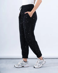 Rhinestone Fleece-Lined Joggers - Venti