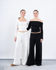 Wide-Leg No Waist Pants