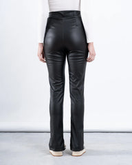 Faux Leather Legging With Slit - Venti