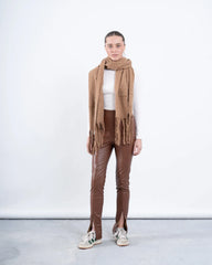 Faux Leather Legging With Slit - Venti