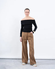 Suede Leopard Print Pants - Venti