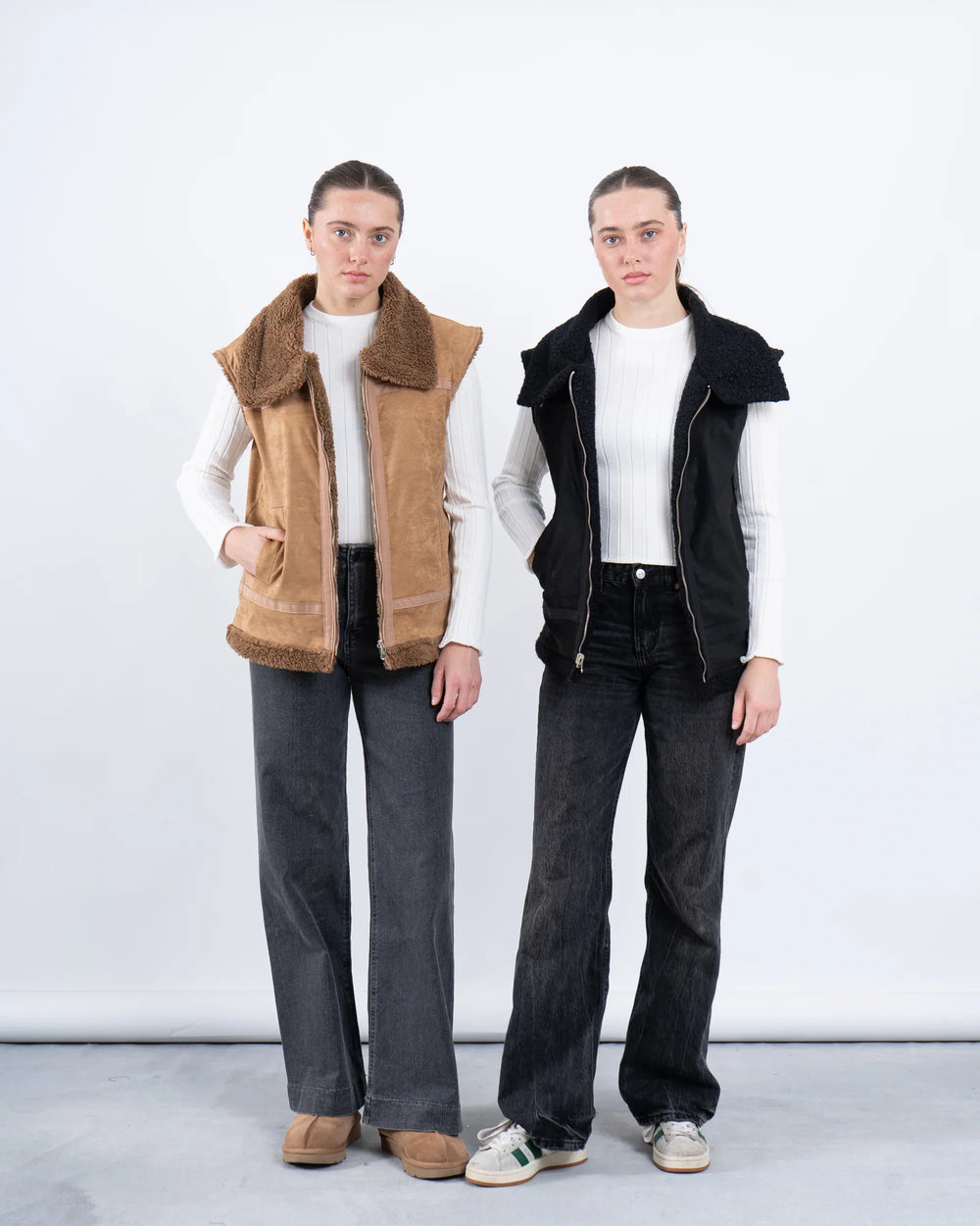 Double-Face Suede & Teddy Vest - Venti