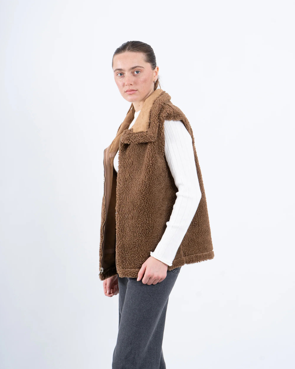 Double-Face Suede & Teddy Vest - Venti