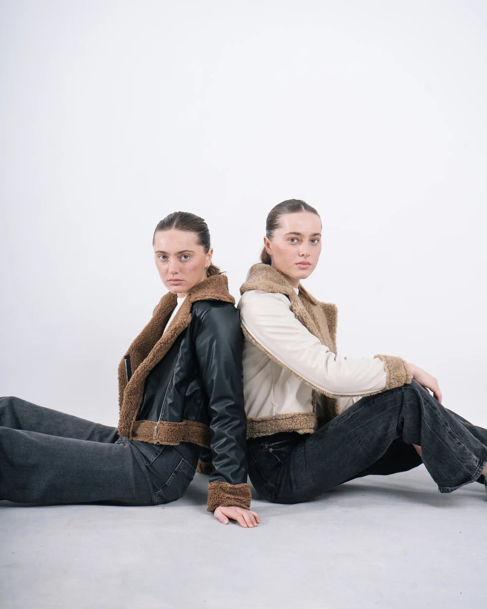 Faux Leather & Shearling Biker Jacket - Venti
