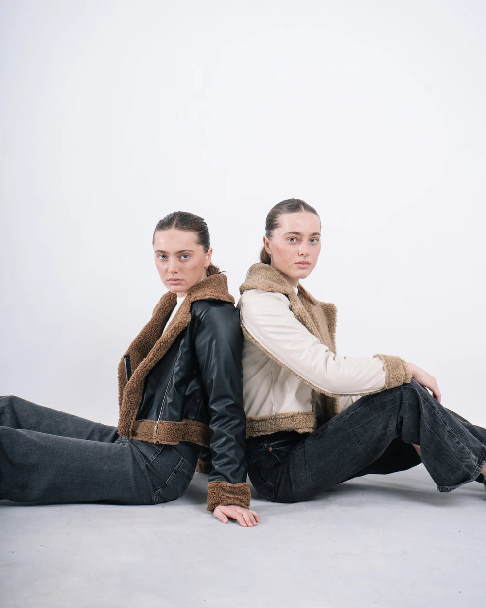 Faux Leather & Shearling Biker Jacket - Venti