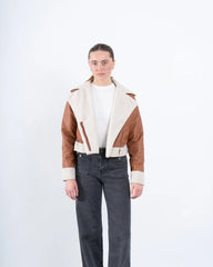 Faux Leather & Shearling Biker Jacket - Venti