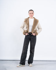 Faux Leather & Shearling Biker Jacket - Venti