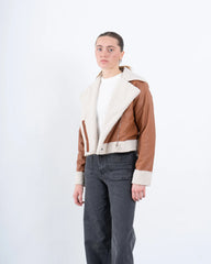 Faux Leather & Shearling Biker Jacket - Venti