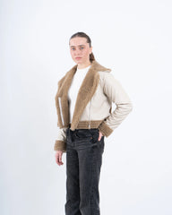 Faux Leather & Shearling Biker Jacket - Venti