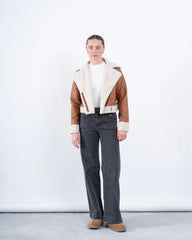 Faux Leather & Shearling Biker Jacket - Venti