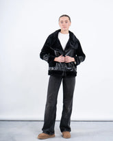 Reversible Faux Fur Leather Jacket - Venti