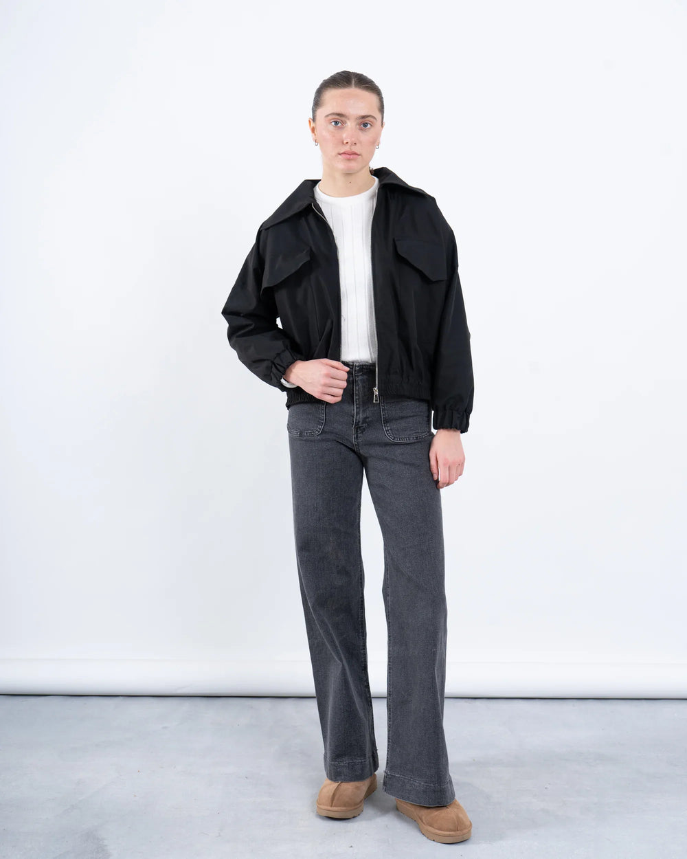 Black Embellished Nylon Jacket - Venti