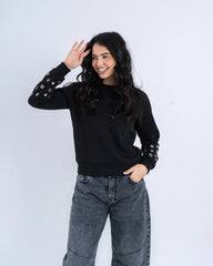 Studded Sleeve Sweatshirt - Venti