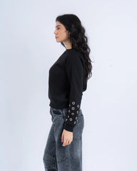 Studded Sleeve Sweatshirt - Venti
