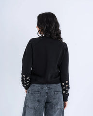 Studded Sleeve Sweatshirt - Venti