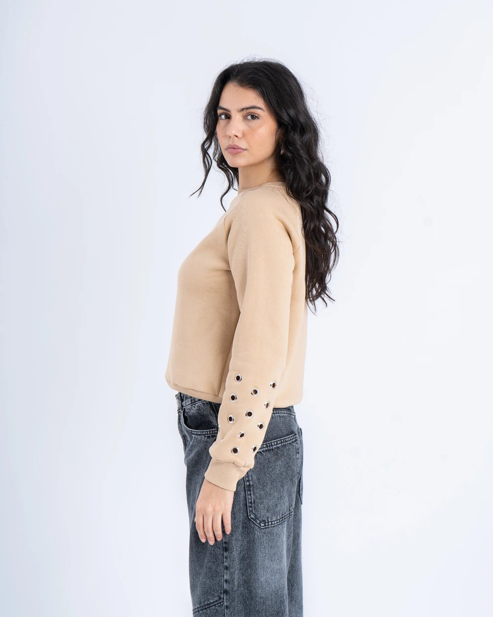 Studded Sleeve Sweatshirt - Venti