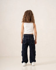 Cargo Wide-Leg Denim Pants - Venti