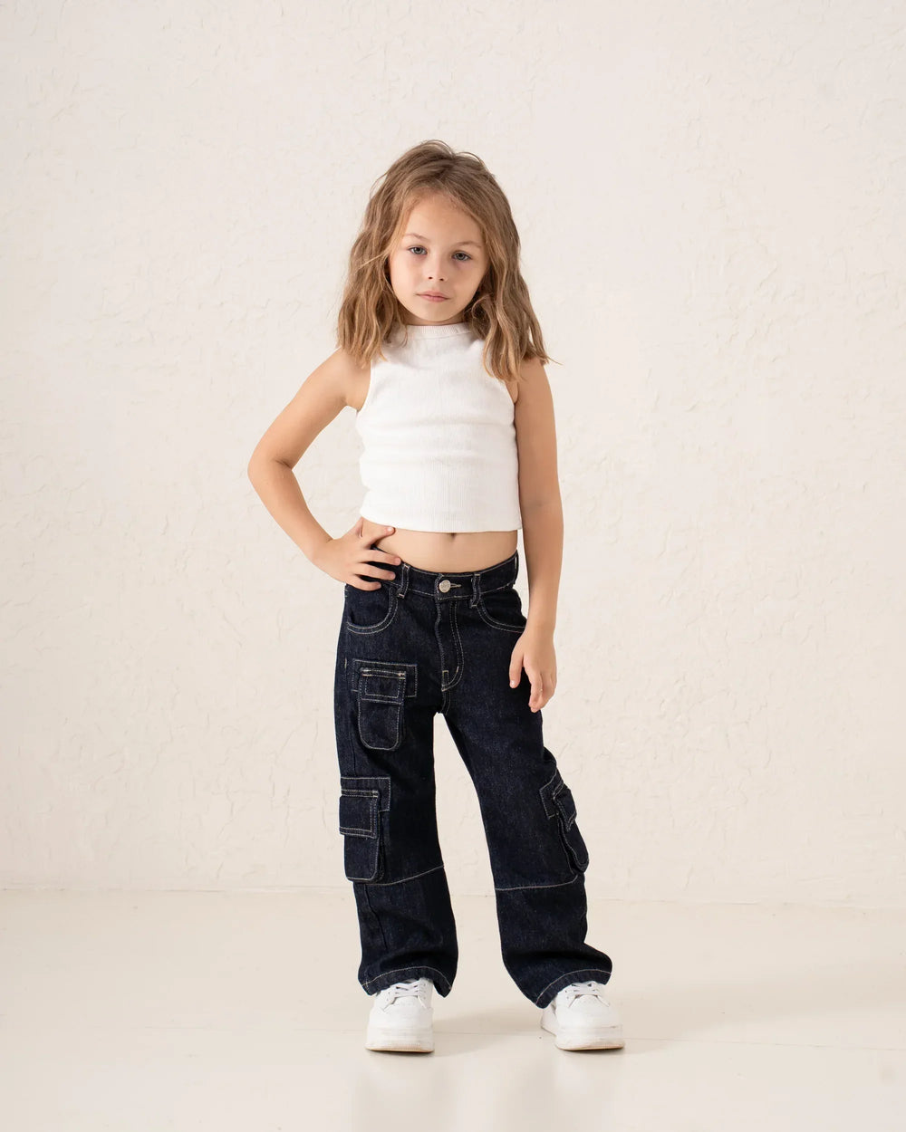Cargo Wide-Leg Denim Pants - Venti
