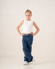 Cargo Wide-Leg Denim Pants - Venti