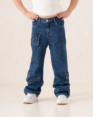 Cargo Wide-Leg Denim Pants - Venti