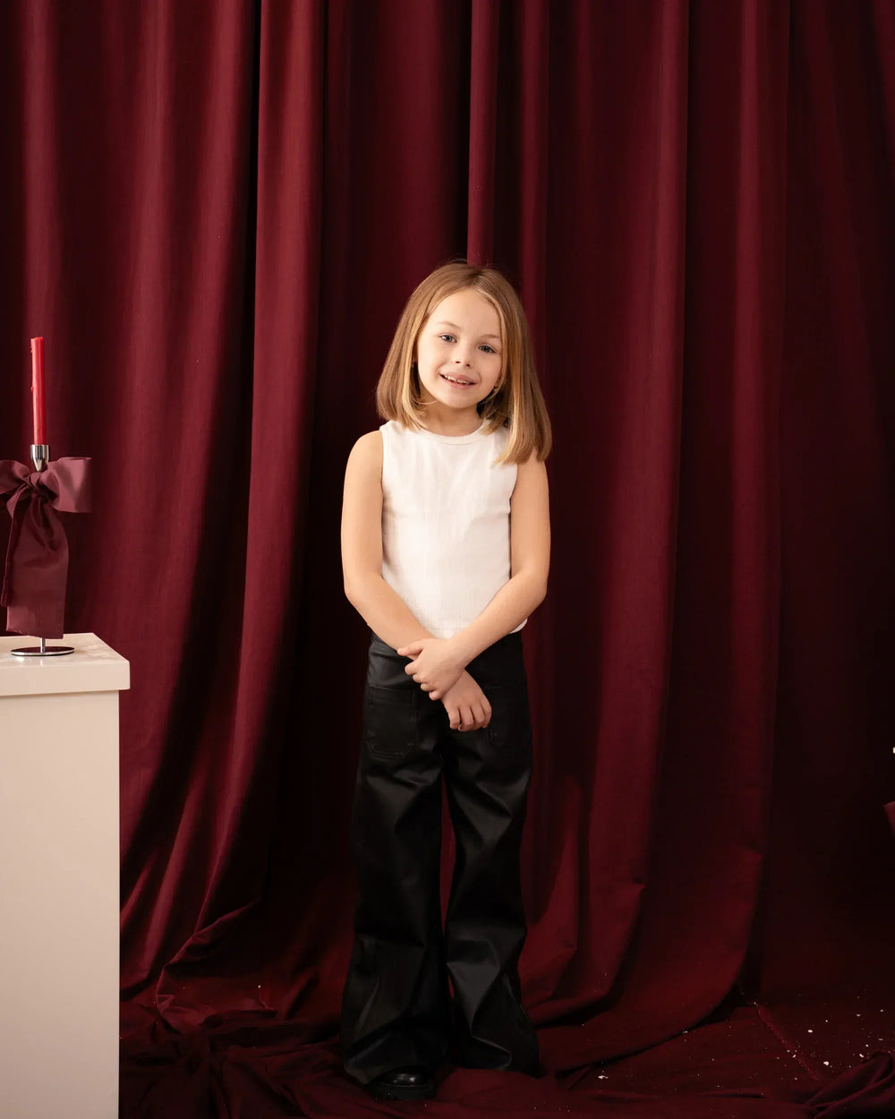 Straight Leg Leather Pants - Venti