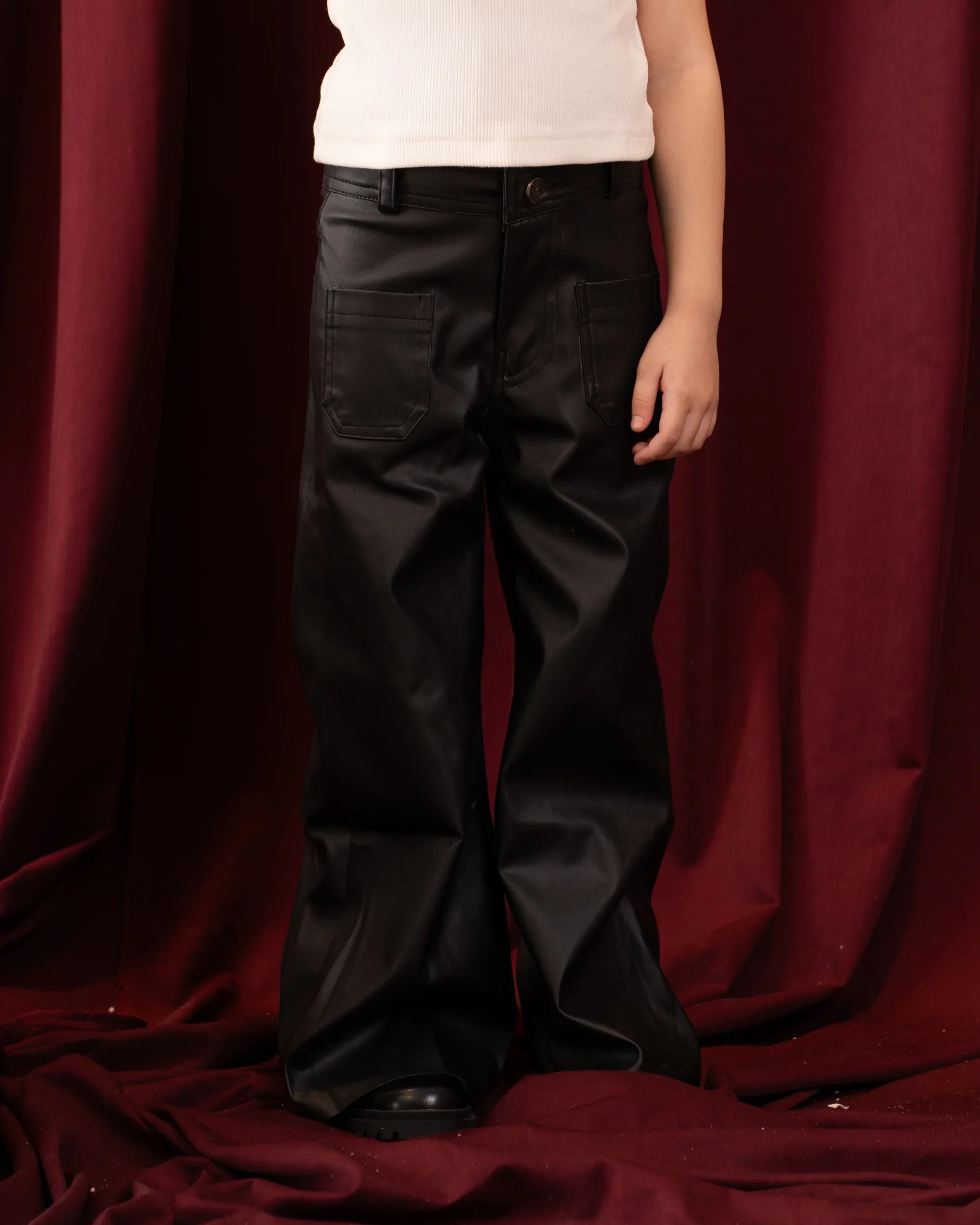 Straight Leg Leather Pants - Venti