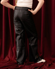 Straight Leg Leather Pants - Venti