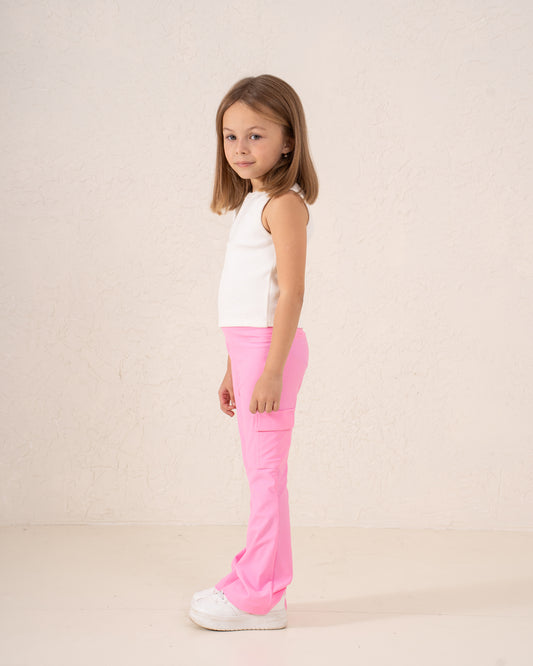 Polyamide Cargo Flare Pants